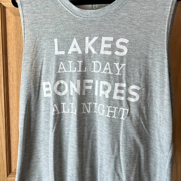 Cold Crush Tank Top XL – "Lakes All Day, Bonfires All Night" - Picture 1 of 3